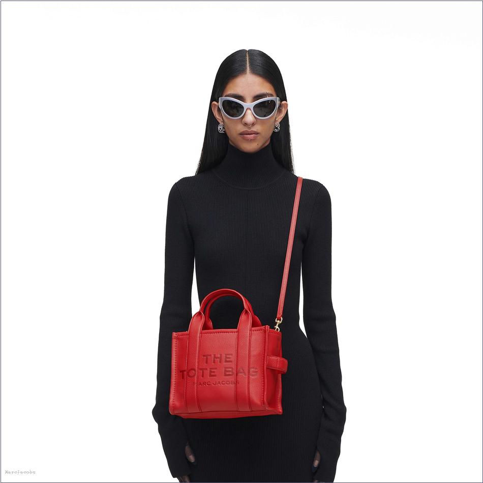  Marc Jacobs TRUE RED BAGS/The Tote Bag/The Leather Small Tote Bag