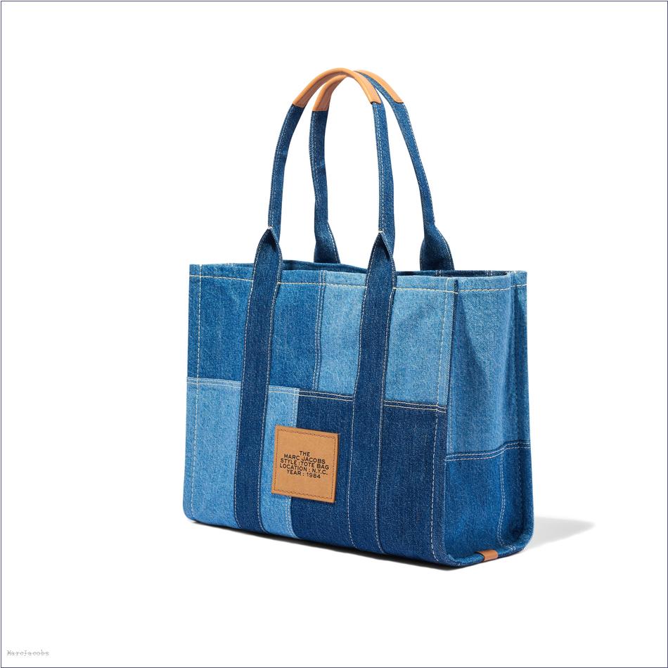  Marc Jacobs BLUE DENIM BAGS/The Tote Bag/The Denim Large Tote Bag