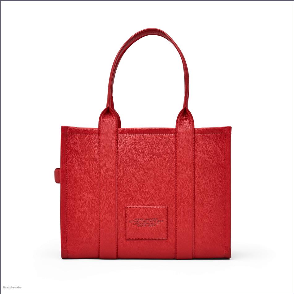  Marc Jacobs TRUE RED BAGS/The Tote Bag/The Leather Large Tote Bag