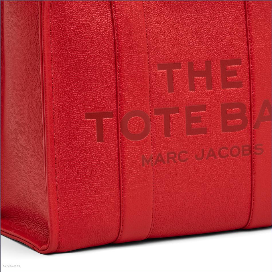  Marc Jacobs TRUE RED BAGS/The Tote Bag/The Leather Large Tote Bag