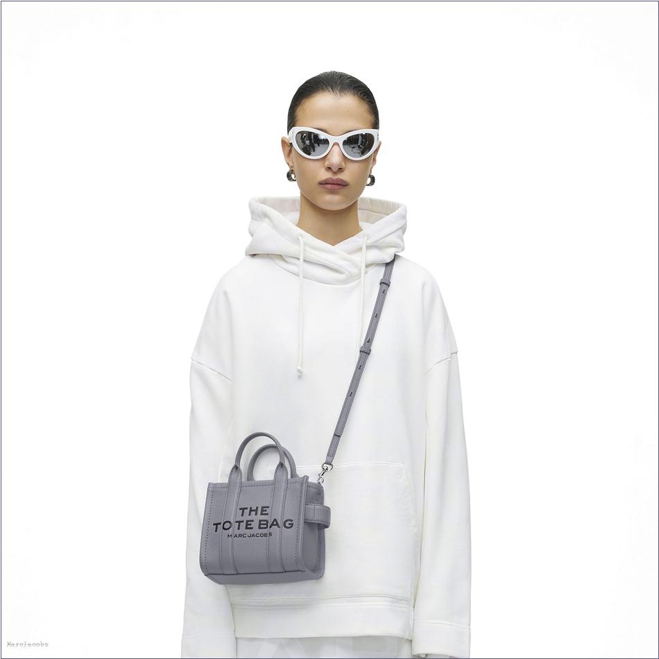  Marc Jacobs WOLF GREY The Leather Crossbody Tote Bag