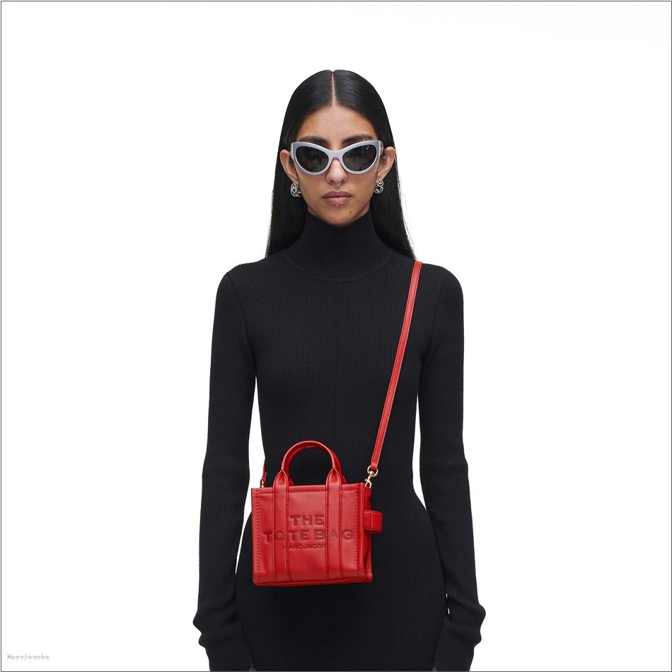  Marc Jacobs TRUE RED BAGS/The Tote Bag/The Leather Crossbody Tote Bag