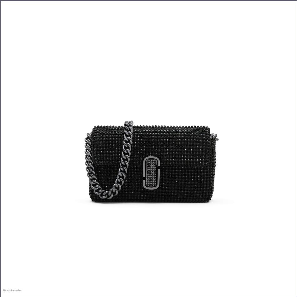  Marc Jacobs BLACK The Rhinestone J Marc Mini Shoulder Bag