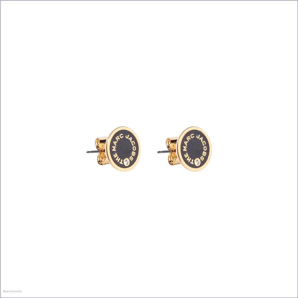  Marc Jacobs BLACK/GOLD Jewelry/Earrings/The Medallion Studs