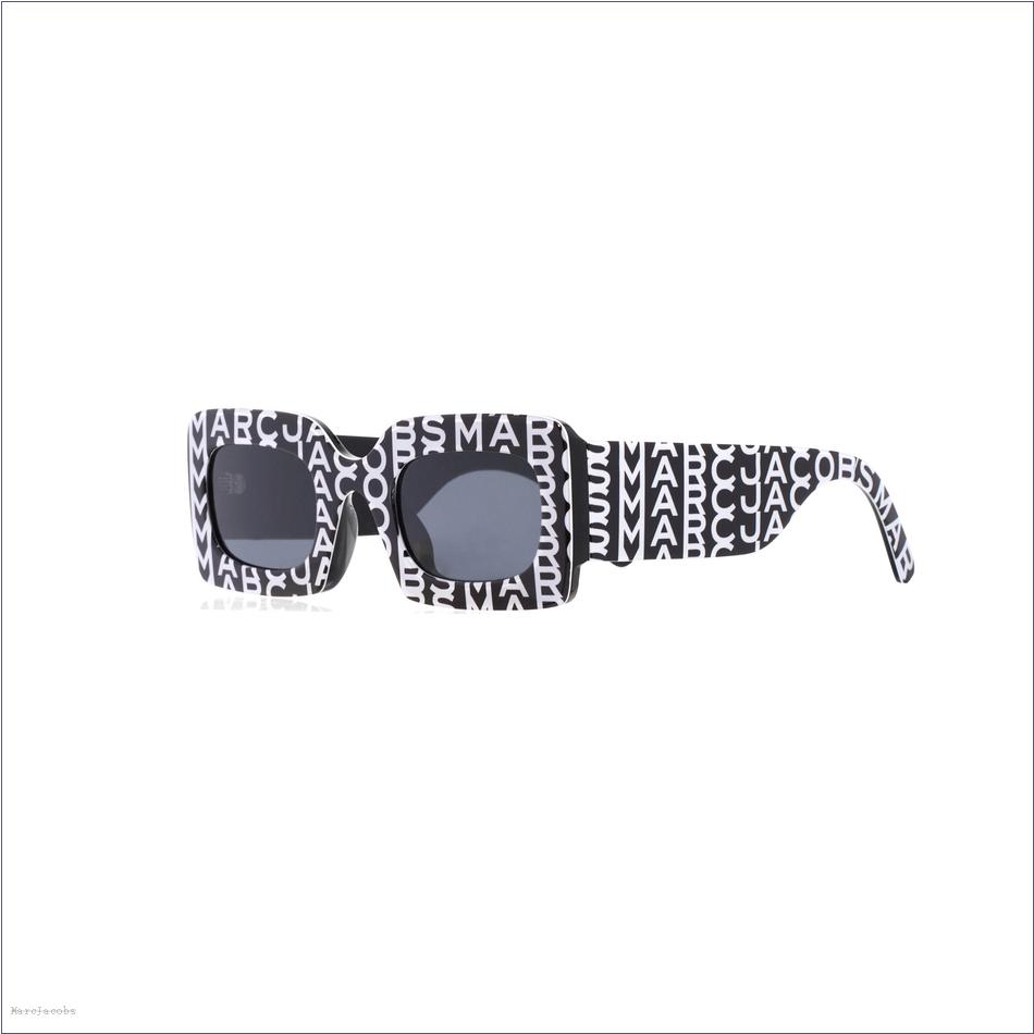  Marc Jacobs BLACK/WHITE The Monogram Rectangular Sunglasses