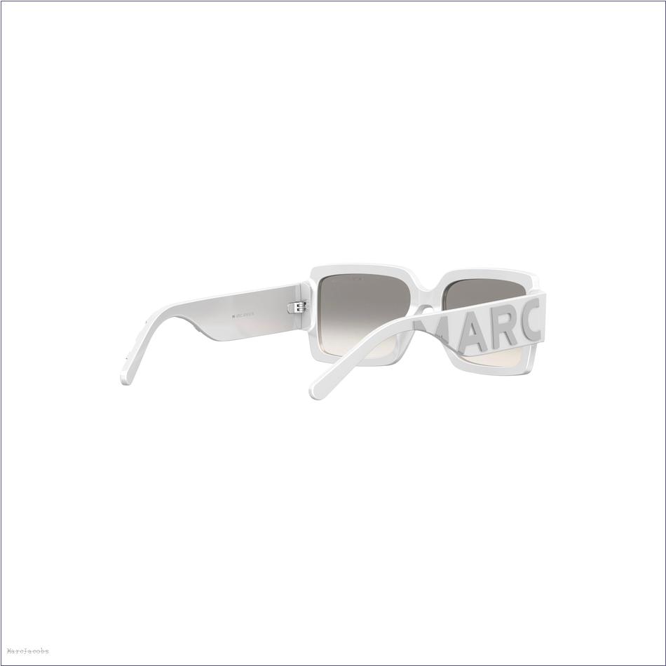  Marc Jacobs WHITE/GREY ACCESSORIES/Sunglasses/The Bold Logo Square Mirrored Sunglasses