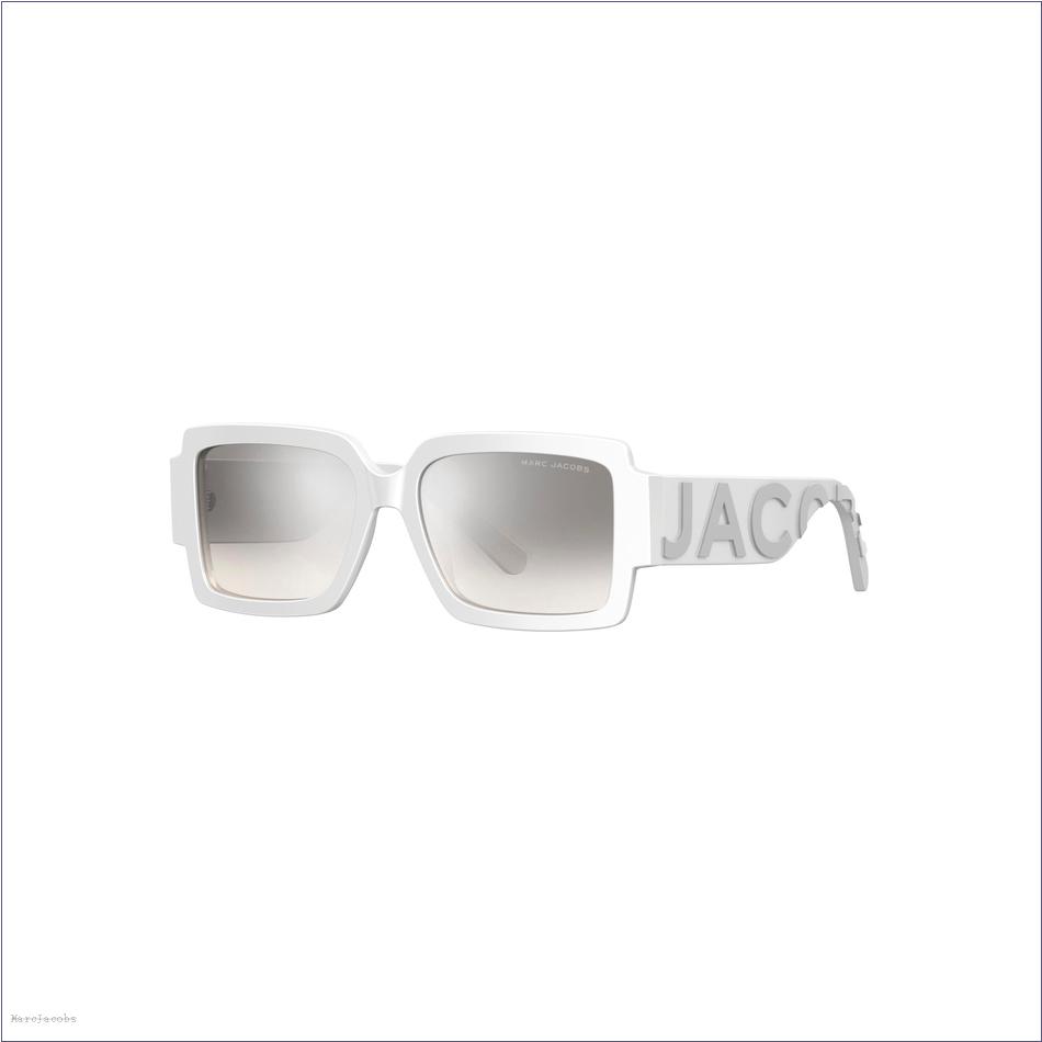  Marc Jacobs WHITE/GREY ACCESSORIES/Sunglasses/The Bold Logo Square Mirrored Sunglasses