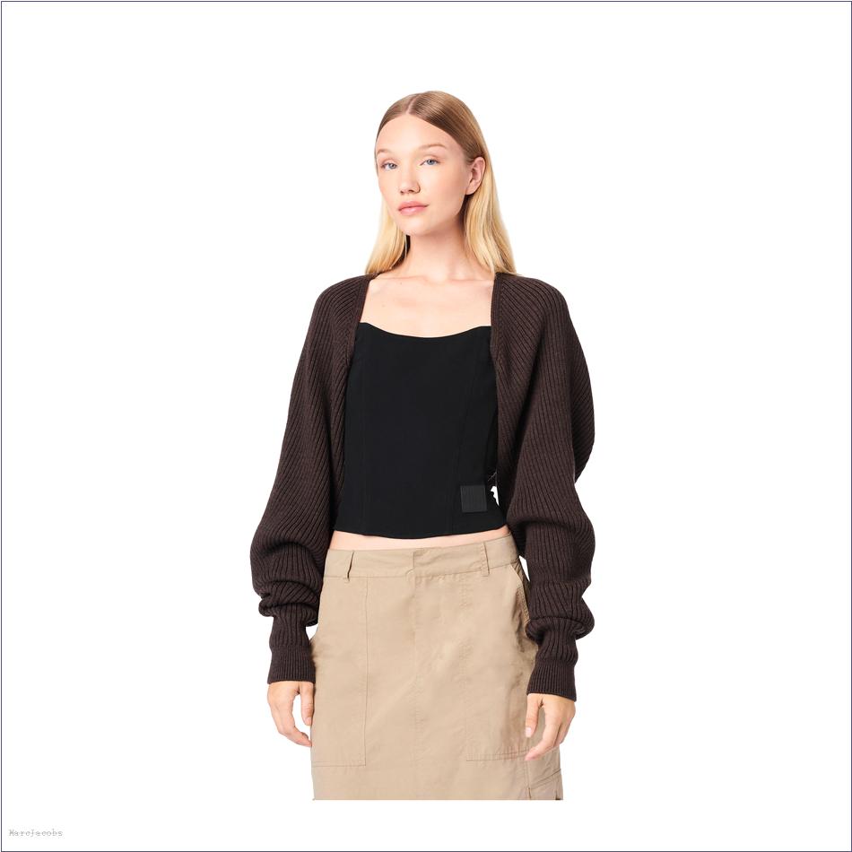  Marc Jacobs BROWN MARCDOWN/View All Marcdown/The Ribbed Bolero Cardigan