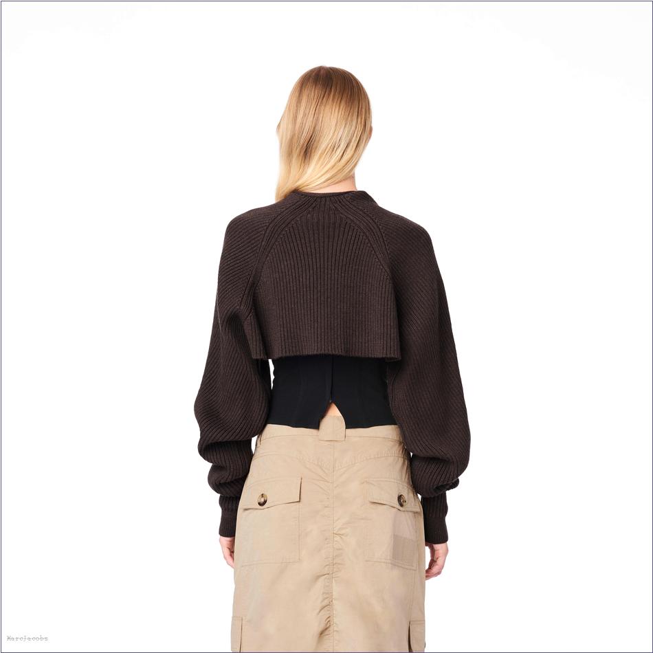  Marc Jacobs BROWN MARCDOWN/View All Marcdown/The Ribbed Bolero Cardigan