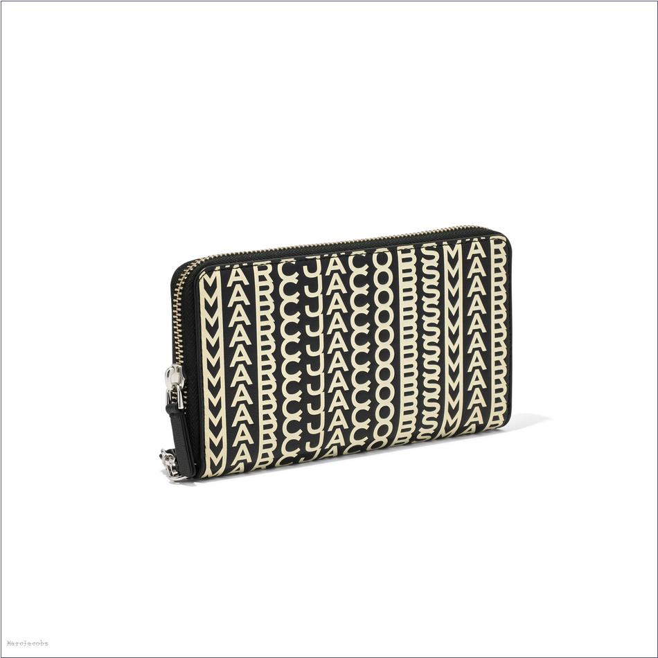  Marc Jacobs BLACK/WHITE MARCDOWN/View All Marcdown/The Monogram Leather Continental Wristlet Wallet