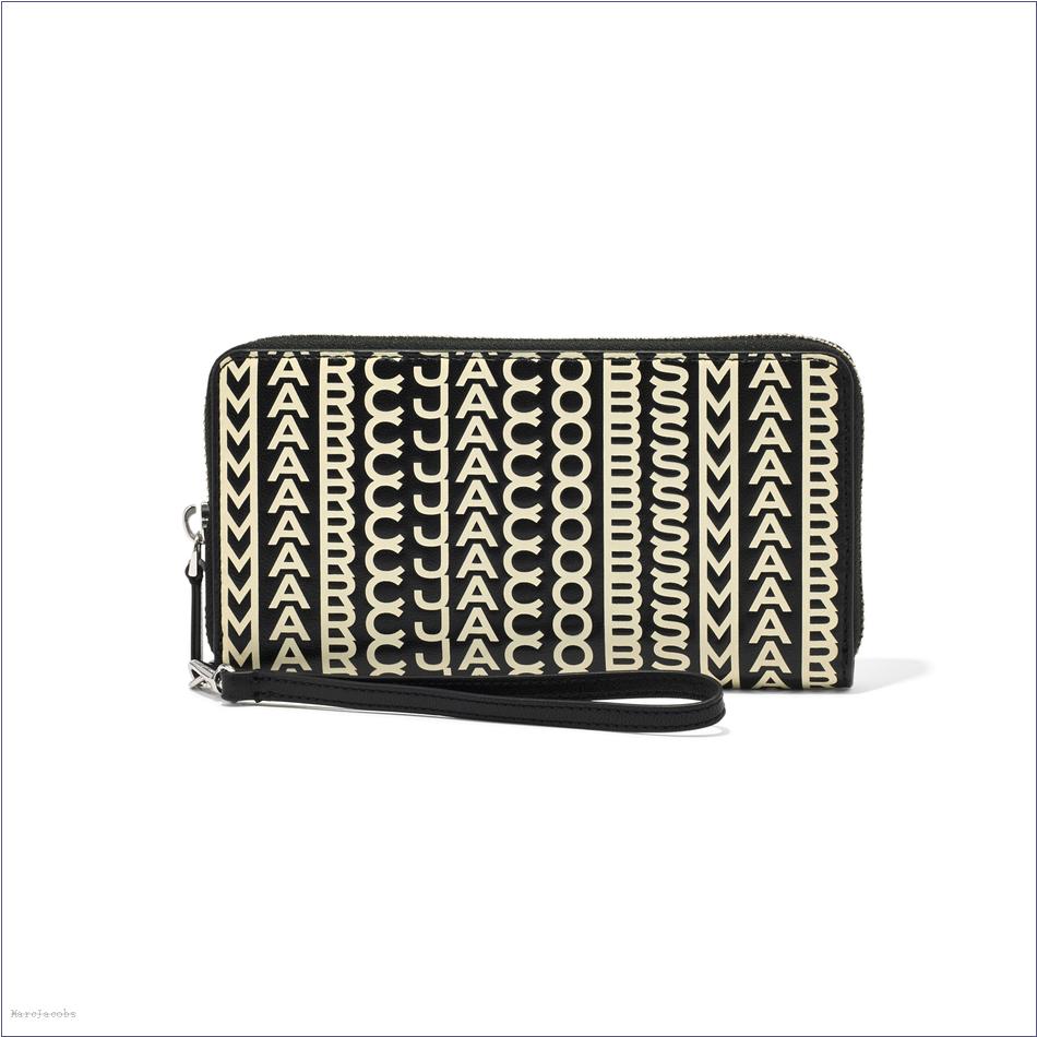  Marc Jacobs BLACK/WHITE MARCDOWN/View All Marcdown/The Monogram Leather Continental Wristlet Wallet