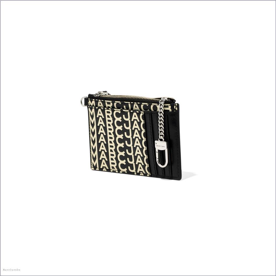  Marc Jacobs BLACK/WHITE MARCDOWN/View All Marcdown/The Monogram Leather Top Zip Wristlet