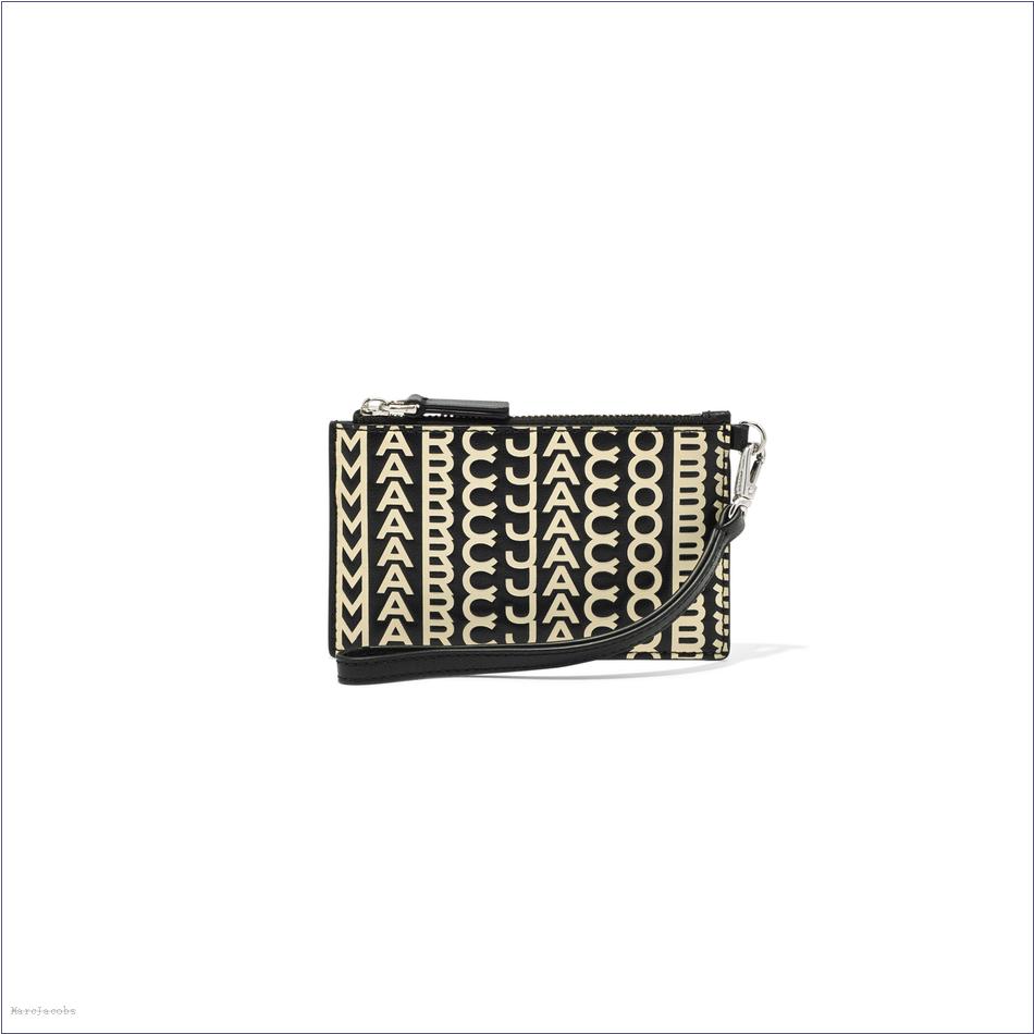  Marc Jacobs BLACK/WHITE MARCDOWN/View All Marcdown/The Monogram Leather Top Zip Wristlet