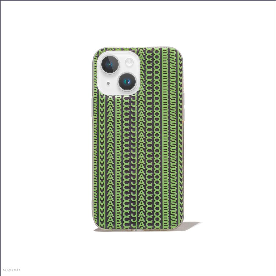  Marc Jacobs GREY/FLURO GREEN MARCDOWN/View All Marcdown/The Monogram iPhone Case 14